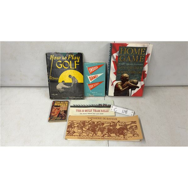 Vintage Book Lot: How to Play Golf, Home Game by Ken Dryden, Bayeux Tapestry Pamphlet and More