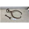 Image 1 : Vintage Ice Tongs with Ring Handle and Open-End Wrench