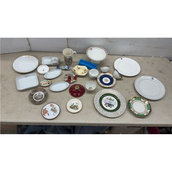 Collection of Airline and Cruise Line Porcelain Dinnerware, Plates, Cups, and More