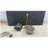 Image 4 : Chrome-Plated Creamer and Sugar Bowl Set with Red Bakelite Handles, Teapot, and More