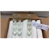 Image 1 : 40 + Clear Glass Chandelier Prisms with Brass Caps and Etched Swirl Pattern, 7" Long