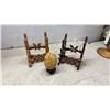 Image 3 : Vintage Wood Hall Tree with Brushes, Metal Clown Sculpture, Bird Figurines and More