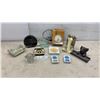Image 1 : Bronze Dog Pen Tray, Vintage Desk Clock, Glass Inkwell, Marble Paperweights, and More