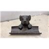 Image 2 : Bronze Dog Pen Tray, Vintage Desk Clock, Glass Inkwell, Marble Paperweights, and More