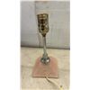 Image 8 : Vintage Red Tole Metal Lamp Shade with Gold Trim, Glass Jar, Desk Lamp