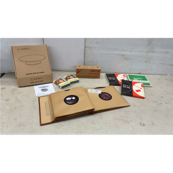 Vintage Sony PR-150 Professional Reel to Reel Tapes, Flashcubes, 78 RPM Records and More