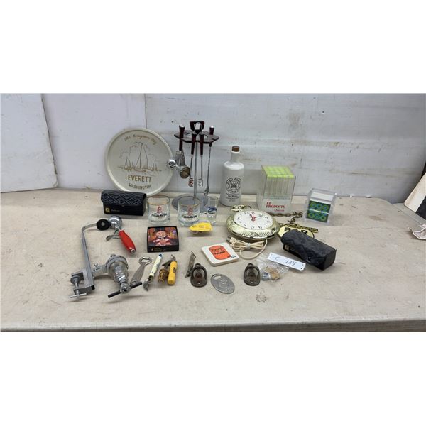 Vintage Chrome Counter-Clamp Beverage Dispenser, Bar Tools, Bottle Openers, Cigar Cases and More