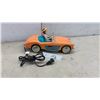 Image 1 : Barbie AM/FM Digital Alarm Clock Radio Orange Convertible Car with Figure
