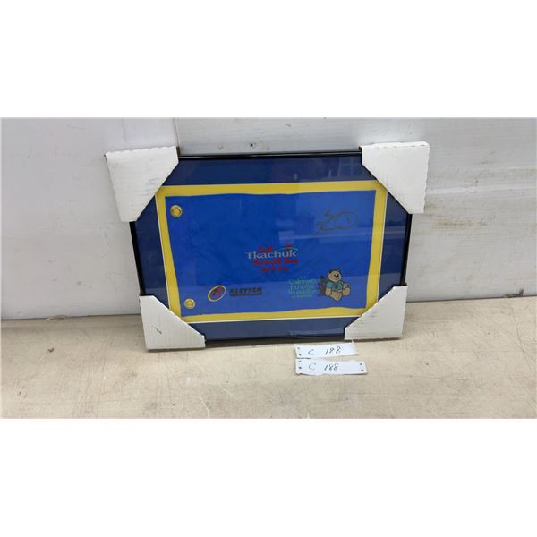 Keith Tkachuk Miracle Golf Classic Signed Flag, June 25, 2004, Framed, 12 x 16"