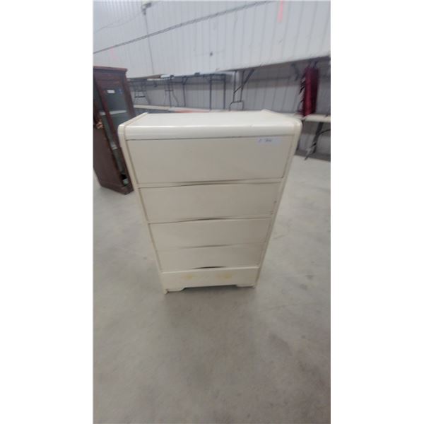 White Painted Four-Drawer Chest with Rounded Corners 41 x 25 x 15"