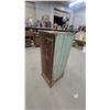 Image 3 : Vintage Wooden Tobacco Display Cabinet with Glass Front and Slatted Shelves 52 x 21 x 21"