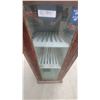 Image 6 : Vintage Wooden Tobacco Display Cabinet with Glass Front and Slatted Shelves 52 x 21 x 21"