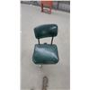 Image 2 : Vintage Mid-Century Green Vinyl Upholstered Office Swivel Chair with Chrome Base