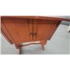 Image 6 : Rustic Colonial-Style Accent Cabinet with Brass Ring Pulls and Pedestal Base30 x 28 x 15"