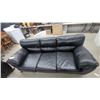 Image 3 : Black Leather-Look Three-Seat Sofa Set with Rolled Arms 82" Wide and 2 Seater Love Seat 50"