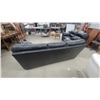 Image 5 : Black Leather-Look Three-Seat Sofa Set with Rolled Arms 82" Wide and 2 Seater Love Seat 50"