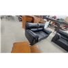 Image 6 : Black Leather-Look Three-Seat Sofa Set with Rolled Arms 82" Wide and 2 Seater Love Seat 50"