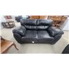 Image 8 : Black Leather-Look Three-Seat Sofa Set with Rolled Arms 82" Wide and 2 Seater Love Seat 50"