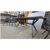 Image 3 : Seven-Piece Counter-Height Dining Set with Gray Wood-Grain Table and Tufted Chairs 29 x 71 x 36"
