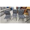 Image 5 : Seven-Piece Counter-Height Dining Set with Gray Wood-Grain Table and Tufted Chairs 29 x 71 x 36"
