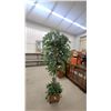 Image 5 : Artificial Ficus Tree with Ivy in Decorative Brown Planter 7' Tall