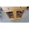 Image 4 : Light Wood Display Cabinet with Glass Doors and Side Panels 39 x 16 x 36"