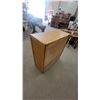 Image 5 : Light Wood Display Cabinet with Glass Doors and Side Panels 39 x 16 x 36"