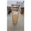 Image 1 : Bamboo Bathroom Storage Tower with Two Open Shelves and Slatted Cabinet Door 47 x 13 x 10"
