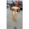Image 3 : Bamboo Bathroom Storage Tower with Two Open Shelves and Slatted Cabinet Door 47 x 13 x 10"