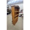 Image 2 : Rustic Pine Bookcase with Arched Crown and Lower Cabinet Doors 74 x 33 x 12"