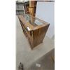 Image 2 : Hollywood Regency Style Faux Bamboo Display Console Cabinet with Glass Top 33 x 18 x 44"