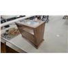 Image 5 : Hollywood Regency Style Faux Bamboo Display Console Cabinet with Glass Top 33 x 18 x 44"