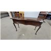 Image 1 : Queen Anne Style Cherry Two-Drawer Console Table with Cabriole Legs 30 x 47 x 16"