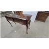 Image 4 : Queen Anne Style Cherry Two-Drawer Console Table with Cabriole Legs 30 x 47 x 16"