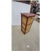 Image 2 : Three-Drawer Wooden Storage Tower with Woven Wicker Baskets 36 x 17 x 13"