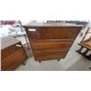 Image 5 : Mid-Century Modern Wooden Dresser with Nine Drawers 30 x 72 x 18" and Matching Chest of Drawers 41