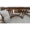 Image 8 : Vintage Hollywood Regency Faux Bamboo Dining Table 60 x 42 x 30" with Six Upholstered and 2x Leafs