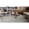 Image 9 : Vintage Hollywood Regency Faux Bamboo Dining Table 60 x 42 x 30" with Six Upholstered and 2x Leafs