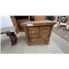 Image 2 : Campaign-Style Wooden Nightstand with Brass Hardware and Three Drawers