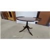 Image 1 : Oval Mahogany Pedestal Table with Tripod Base and Brass Ferrules18"31 x 20"