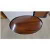 Image 2 : Oval Mahogany Pedestal Table with Tripod Base and Brass Ferrules18"31 x 20"