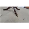 Image 3 : Oval Mahogany Pedestal Table with Tripod Base and Brass Ferrules18"31 x 20"