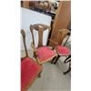 Image 4 : Antique Set of 5 Colonial Revival Quarter-Sawn Oak Dining Chairs with Red Upholstered Seats