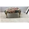 Image 2 : Wooden Magazine Rack with Spindle Details and Floral Tapestry Footstool with Cabriole Legs