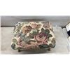 Image 3 : Wooden Magazine Rack with Spindle Details and Floral Tapestry Footstool with Cabriole Legs