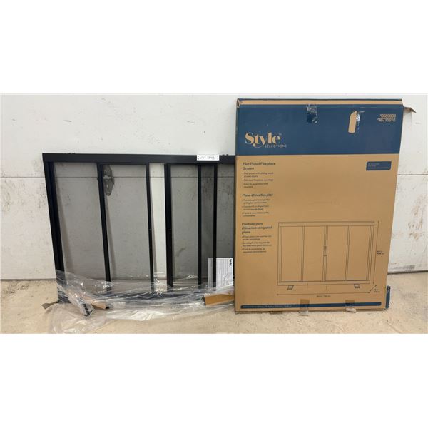 Style Selections Flat Panel Fireplace Screen with Sliding Mesh Doors, 38.9 x 30.9 x 7.8"