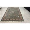 Image 1 : Persian-Style Floral Area Rug in Sage Green, Burgundy, and Cream with Fringe, 65 x 94" - Needs