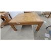 Image 2 : Oak End Tables 21 x 22 x 27" Coffee Table 16 x 36 x 36" with Parquet Tops and Lower Shelves