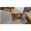 Image 4 : Oak End Tables 21 x 22 x 27" Coffee Table 16 x 36 x 36" with Parquet Tops and Lower Shelves