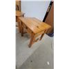 Image 2 : Pair of Rustic Pine End Tables with Single Drawer and Brass Cup Pulls 24 x 21 x 26"